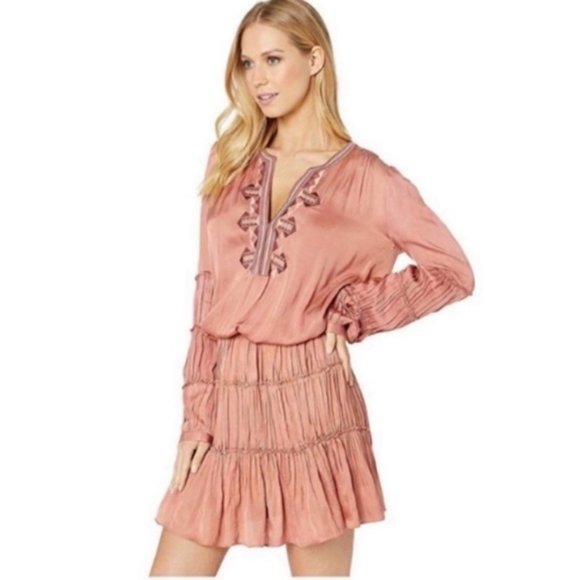 NWT Frye Size M Boho Pink Embroidered Dress - Picture 1 of 6